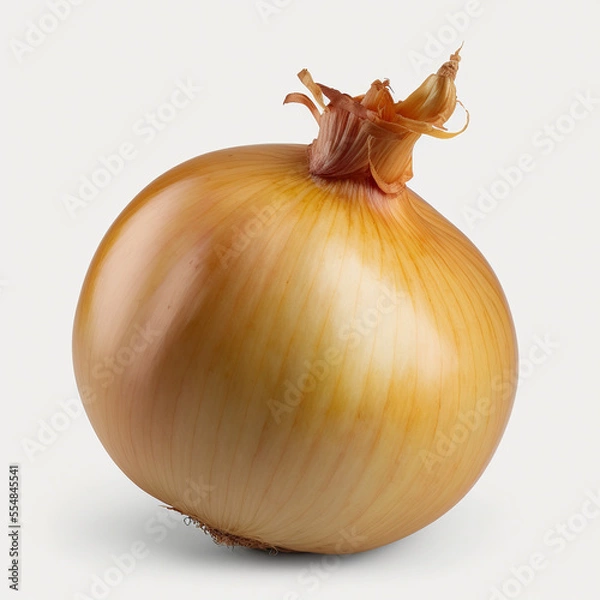 Fototapeta Yellow onion on white background - Generated by Generative AI