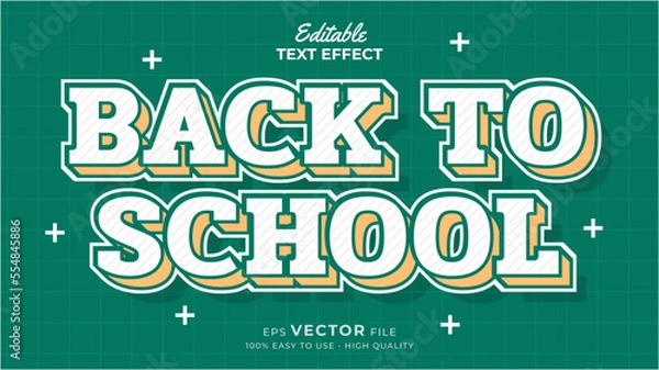 Fototapeta Back to school Text effect editable premium free download