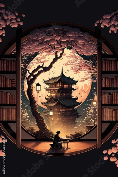 Obraz Japanese Observatory Library Architecture