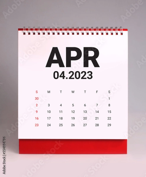 Fototapeta Simple desk calendar 2023 - April