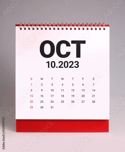 Fototapeta Simple desk calendar 2023 - October