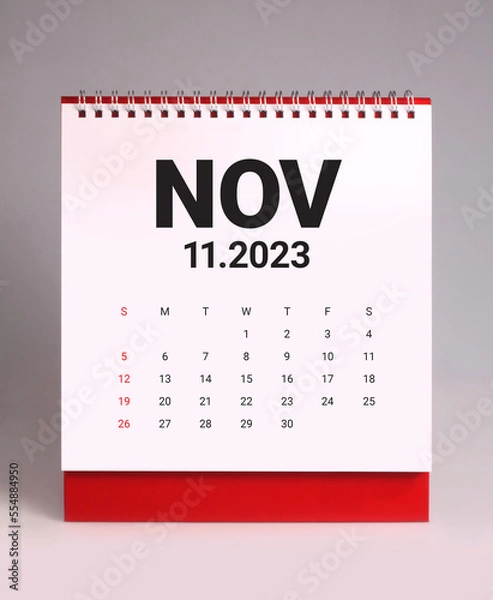 Fototapeta Simple desk calendar 2023 - November