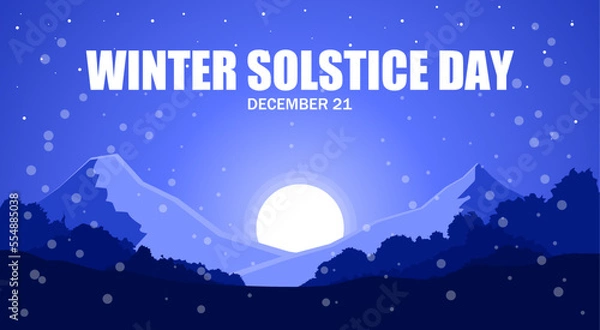 Obraz Winter Solstice Day theme. Vector illustration. Suitable for Poster, Banners, background and greeting card. 