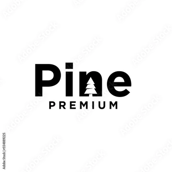 Obraz Pine Tree letter initial logo icon design simple minimal 