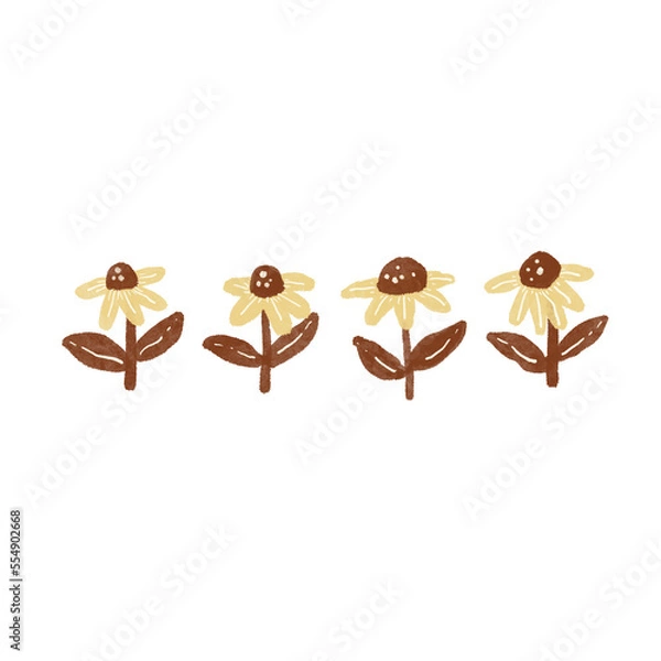 Fototapeta Flowers on white background
