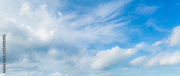 Fototapeta Clouds and sky,blue sky background with tiny clouds. panorama