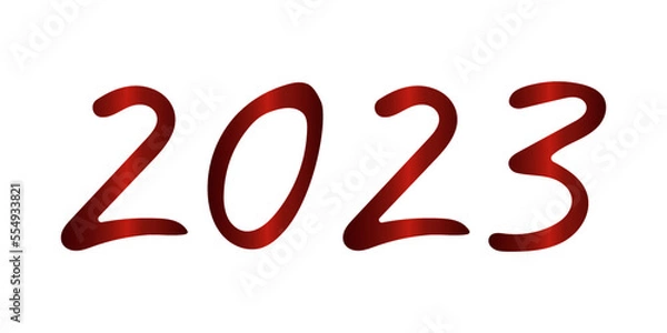 Fototapeta Lettering 2023. Red lineart element. Vector Illustration.