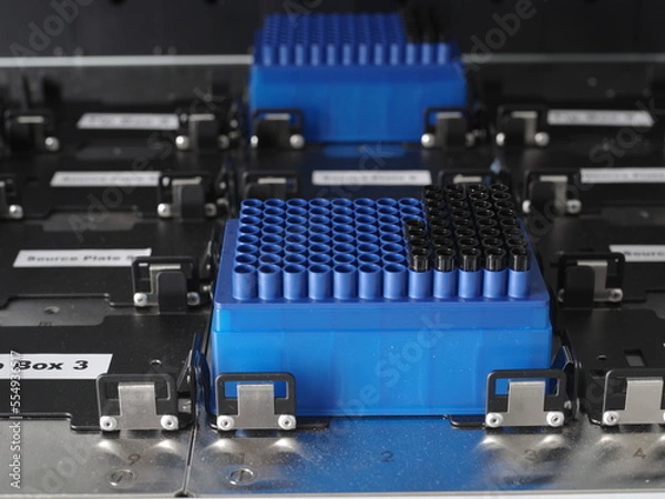 Obraz laboratory equipment for data processing and DNA comparison