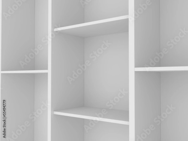 Obraz 3d white blank shelf