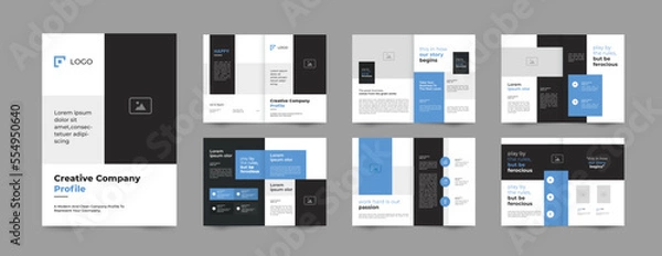 Fototapeta company profile design portfolio layout template. multipurpose template with cover, back and inside pages. 
