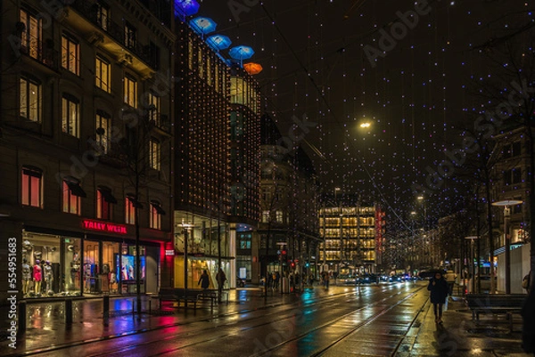 Obraz Lights on Bahnhofstrasse in Zurich
