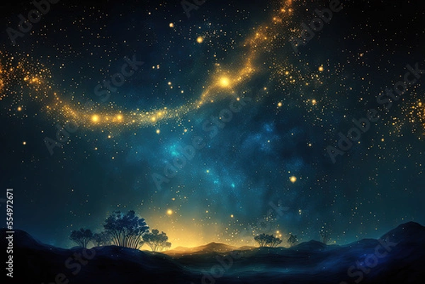 Obraz Abstract space background. Mystical landscape. Generative AI