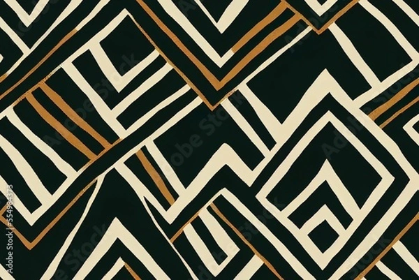 Fototapeta Abstract ethnic ikat chevron design for carpets, walls, clothes, gift wrap, Batik fabrics, and more. Stitching in the pattern of embroidery. Generative AI