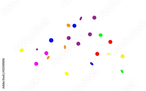 Obraz Colorful Confetti isolated. Dot Decoration, template. Falling, background. png