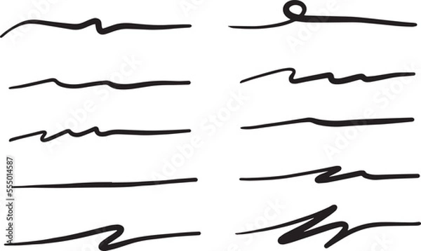 Fototapeta Swooshes and flourish brush stroke vector collection.