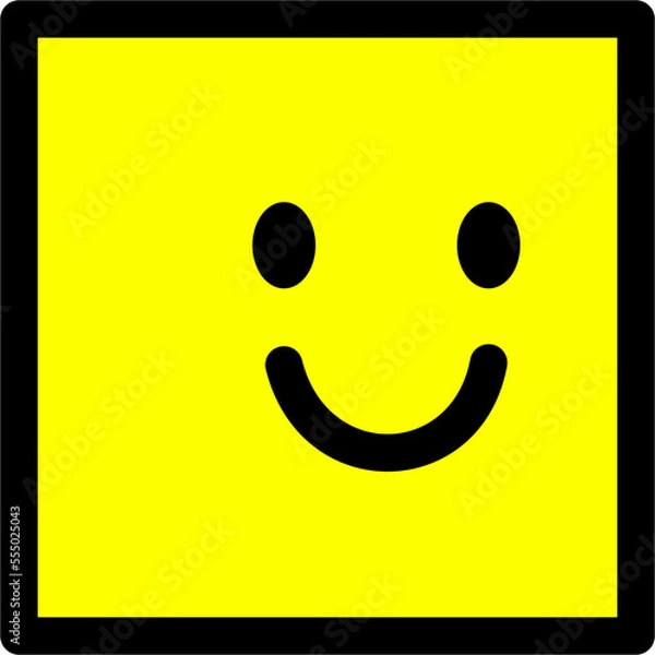 Fototapeta Right Square Emoji With Smile
