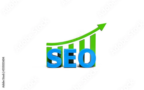 Obraz Business growing seo 3d render png image isolated 