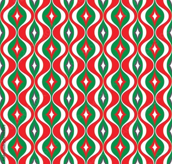 Fototapeta Ogee pattern. Colorful abstract pattern. Multicolor ogee pattern. Traditional oriental art. Beautiful colored-wavy pattern.