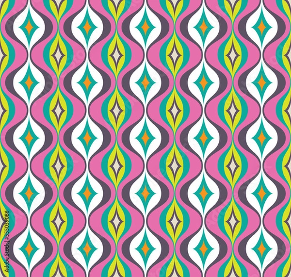 Obraz Ogee pattern. Colorful abstract pattern. Multicolor ogee pattern. Traditional oriental art. Beautiful colored-wavy pattern.