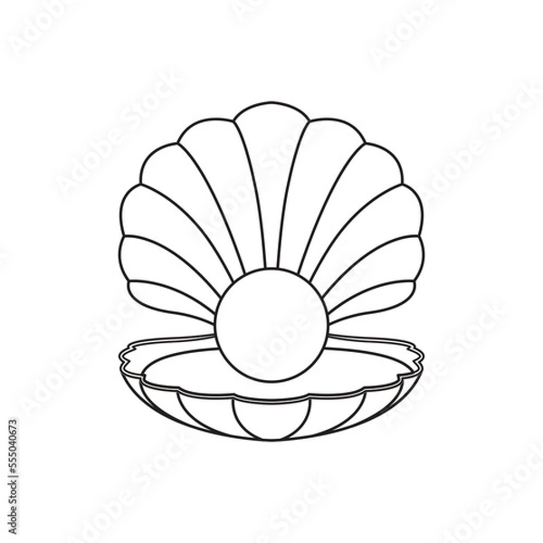 Obraz Cute Pearl Shell Outline Isolated