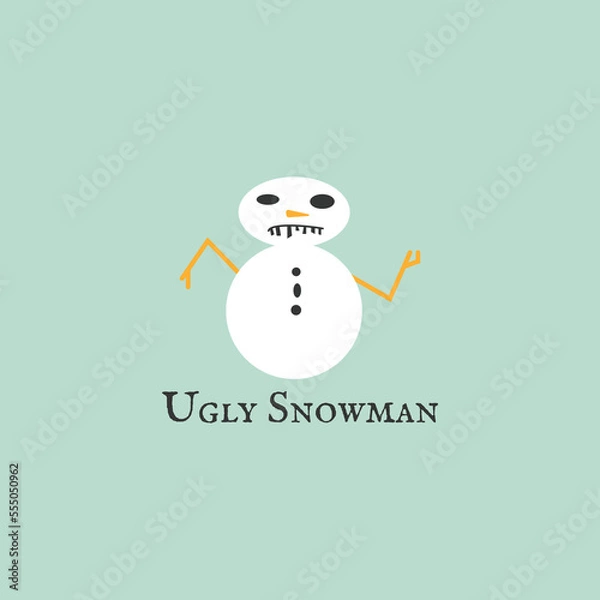 Fototapeta A simple snowman logo with an ugly look.
