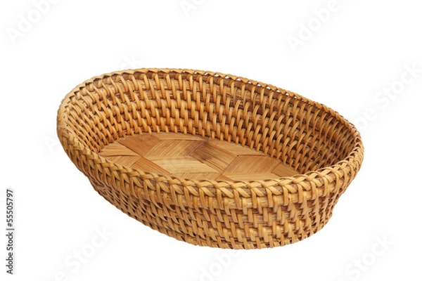 Obraz An empty wicker basket isolated over white background. Basket us