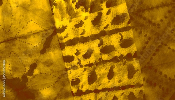 Obraz Coffee Dirty Art Painting. Dirty Art Background. Watercolor Print. Brushed Graffiti. Tie Dye Batik. Orange Aquarelle Texture. Brown Tie Dye Print. Wet Art Print. Brushed Banner. Yellow