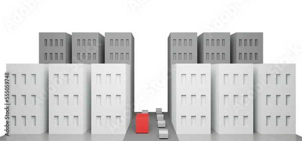 Obraz Minimal town 3D wallpaper