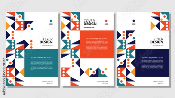 Fototapeta Abstract flat geometric shapes cover design