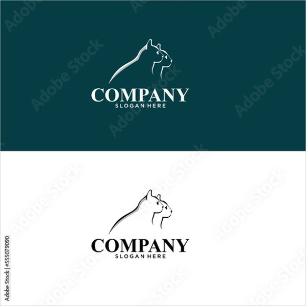 Obraz gambar satu garis kucing