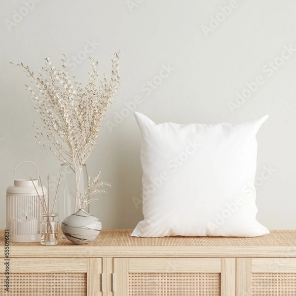 Obraz White Pillow | Blank Pillow | Pillow Mockup | Pillow | Interior Pillow | Pillows Mockup | Pillow Mock-up