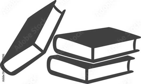 Fototapeta Book icon, textbook icon black vector