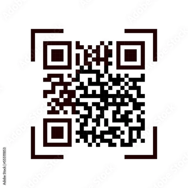 Fototapeta sample Qr code isolate on transparent background.
