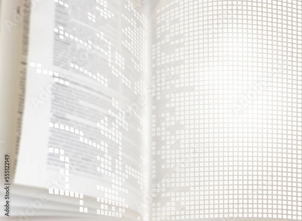 Obraz Book digitization concept. Transition from paper to computer.