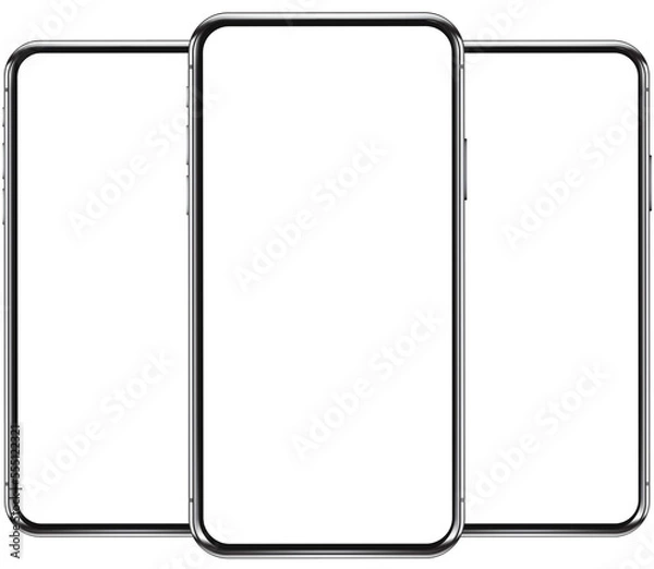 Obraz Three smartphone mock ups template isolated png