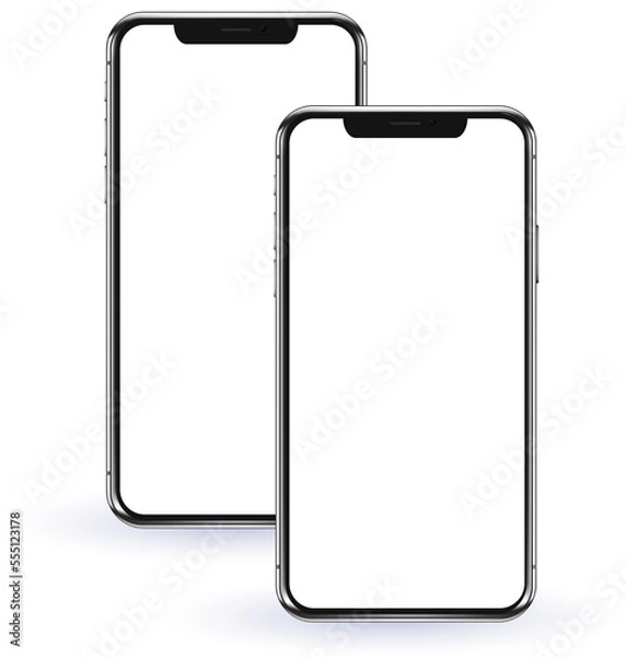Obraz Two smartphone mock ups template isolated png