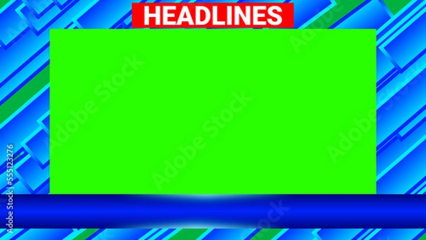 Obraz full News illustration with green screen and text space