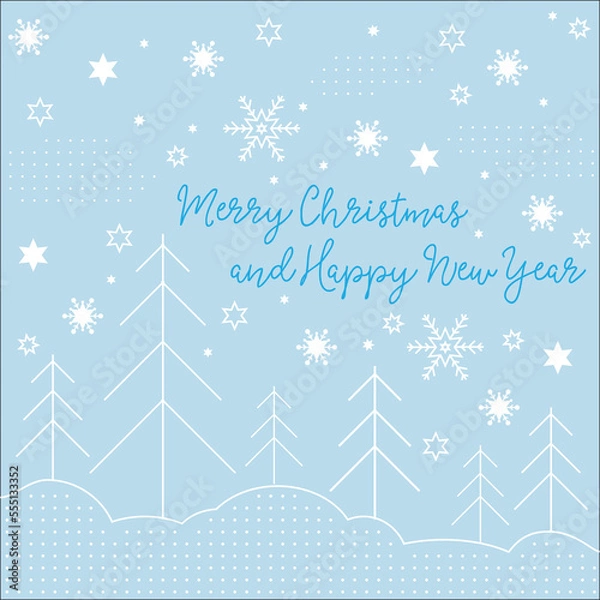 Fototapeta Christmas and New Year background. Simple and elegantt Winter holiday composition. Greeting card, banner, poster