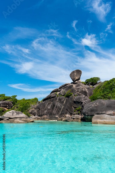Fototapeta Beautiful nature of the islands in the sunny day with the Andaman Sea background at Similan Islands, island No.8 at Similan national park, Phang nga Thailand