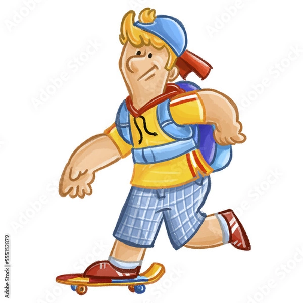 Obraz boy with skateboard