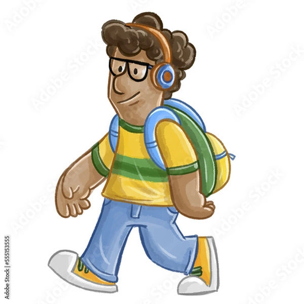 Obraz Illustration boy music