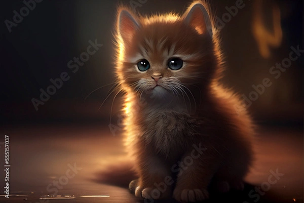 Fototapeta Süße junge Kätze, Generative KI