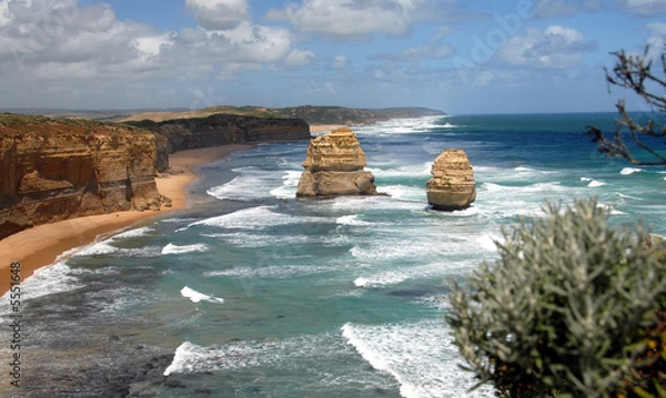 Obraz lime stone coast showing rock stack 