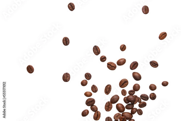 Obraz Coffee beans on transparent background. PNG file.
