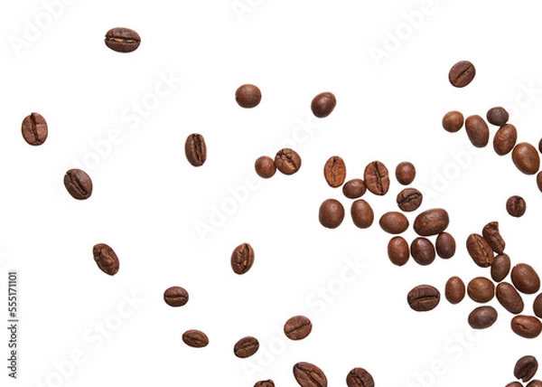 Obraz Coffee beans on transparent background. PNG file.