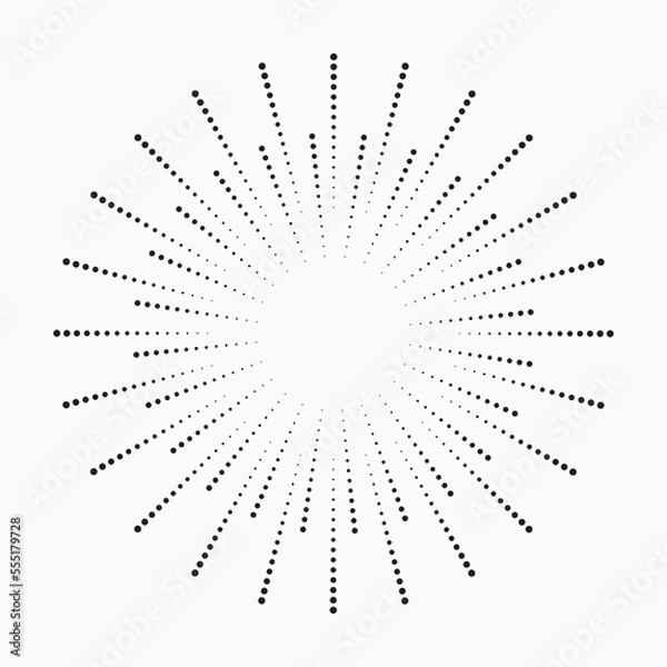 Obraz radial Halftone pattern background. Abstract concentric dotted backdrop. Halftone design element for various purposes.