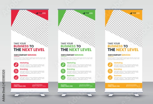 Fototapeta Modern Corporate rollup and X banner design templates for corporate Business, company, shop, brand and restaurant with professional creative and modern design