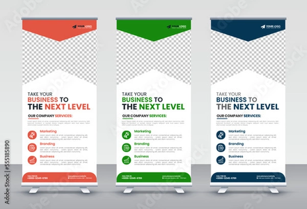 Fototapeta Modern Corporate rollup and X banner design templates for corporate Business, company, shop, brand and restaurant with professional creative and modern design