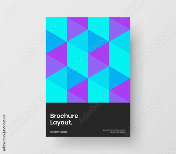 Fototapeta Unique leaflet vector design concept. Creative mosaic tiles pamphlet template.