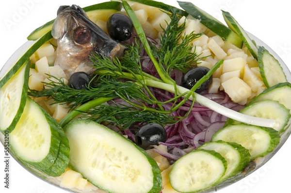 Obraz potatoes with herring and onions
